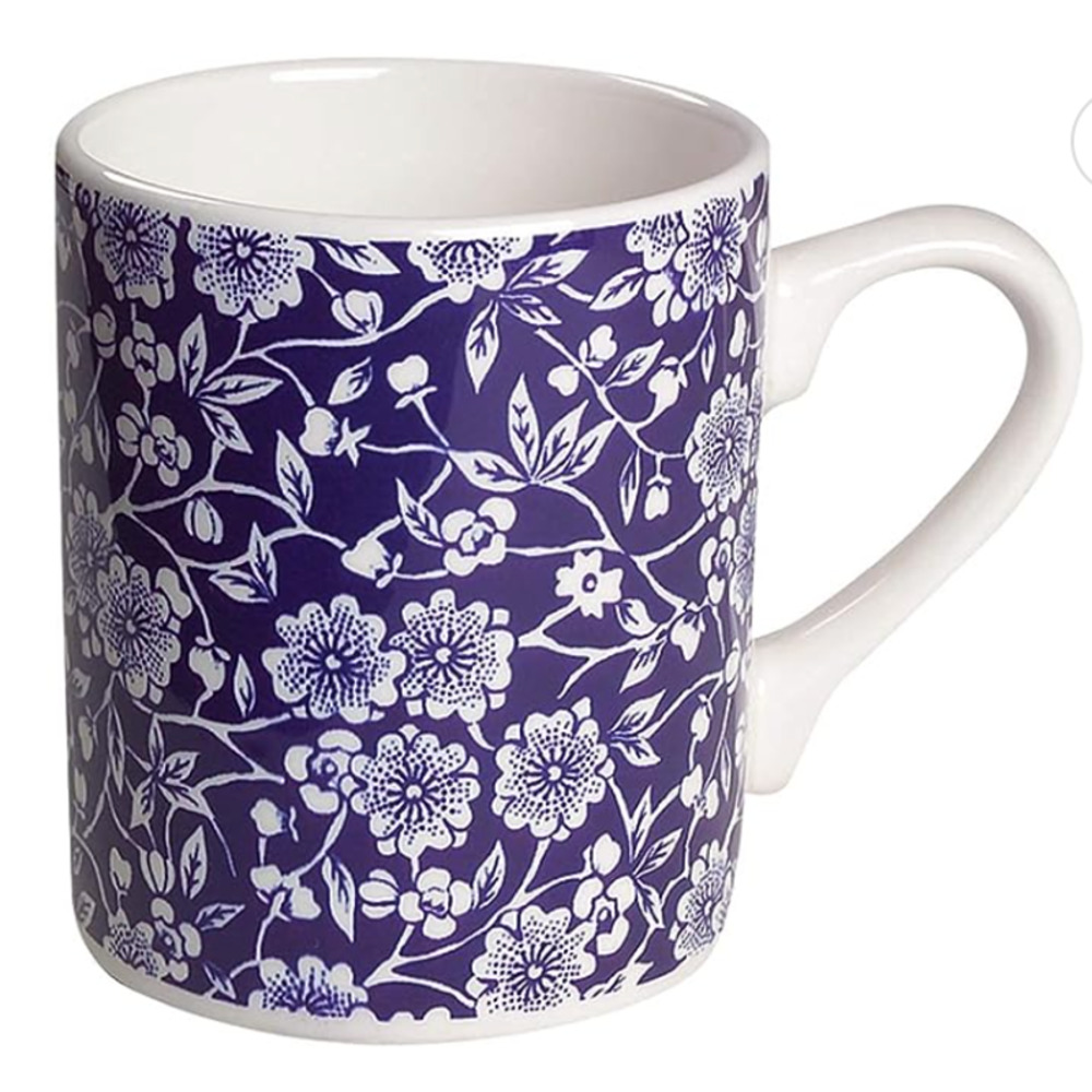 Vintage Calico Blue Mugs by Queens Made in England 3 5/8" 5 Available